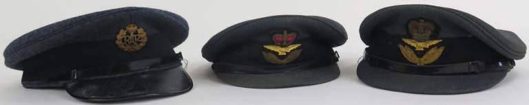 image for Job Lot of 3 x Vintage R.A.F Royal Air Force RAF Officers Hats/Caps