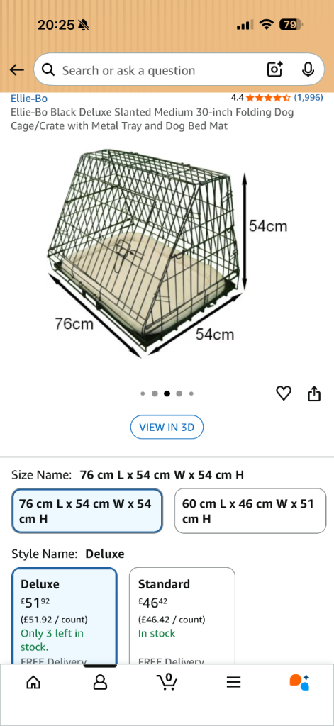 Dog crate for hatchback.
