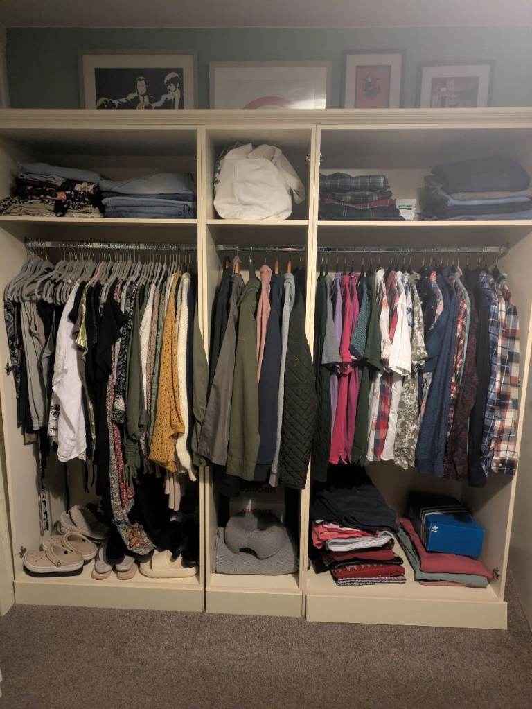 Cream Wardrobe with Mirror – Good Condition