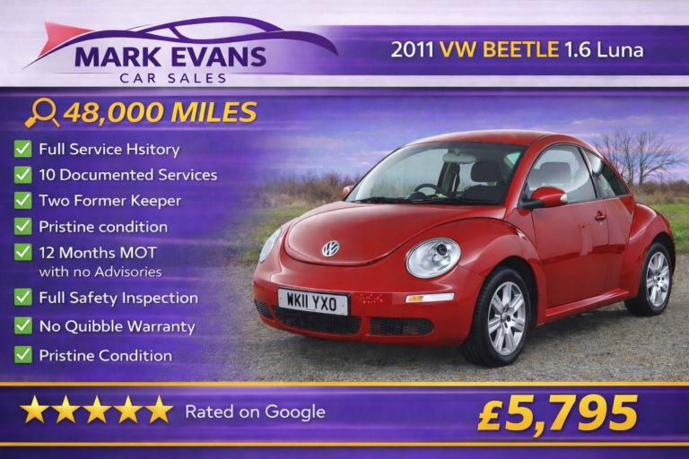 2011 Volkswagen Beetle 1.6 Luna 3dr HATCHBACK Petrol Manual