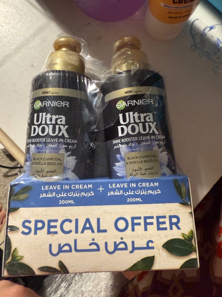 Garnier Ultra Doux Shine Booster Leave-in Cream - Special Offer Twin Pack