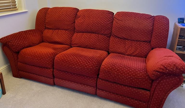 3 seat recliner + 2 seat recliner (red)