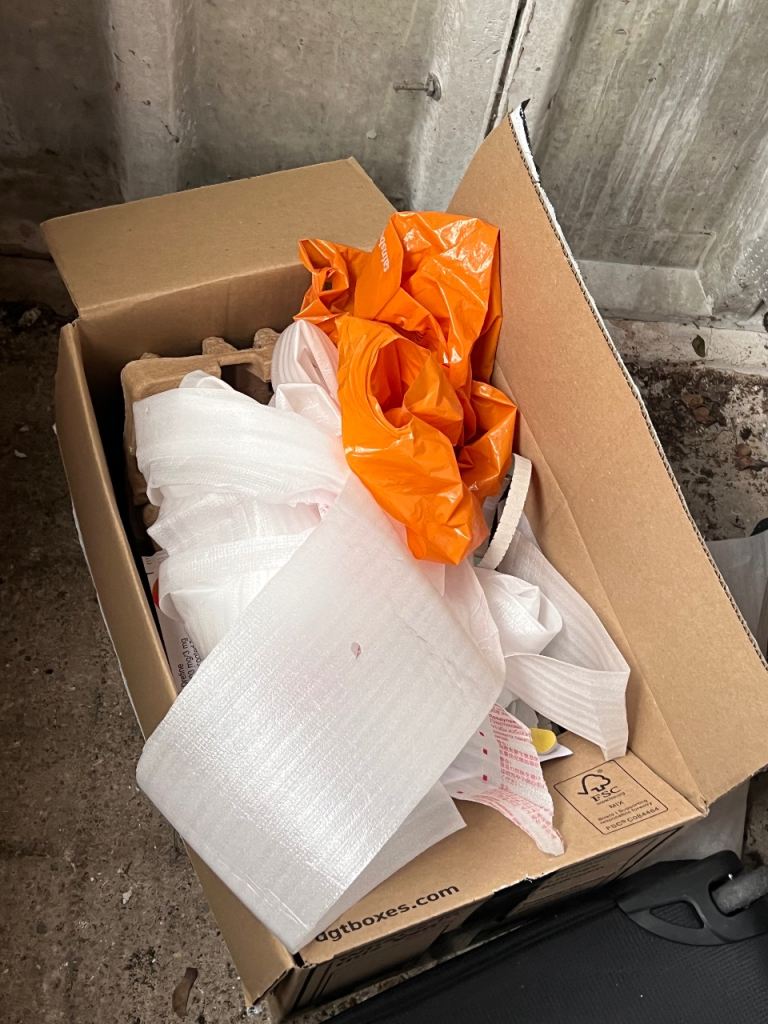 6 boxes and various packing materials FREE