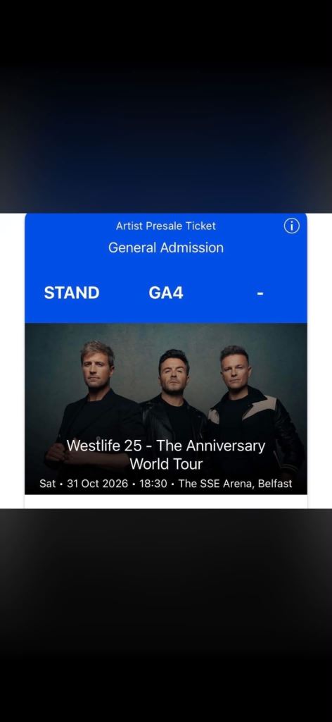 Westlife Ticket