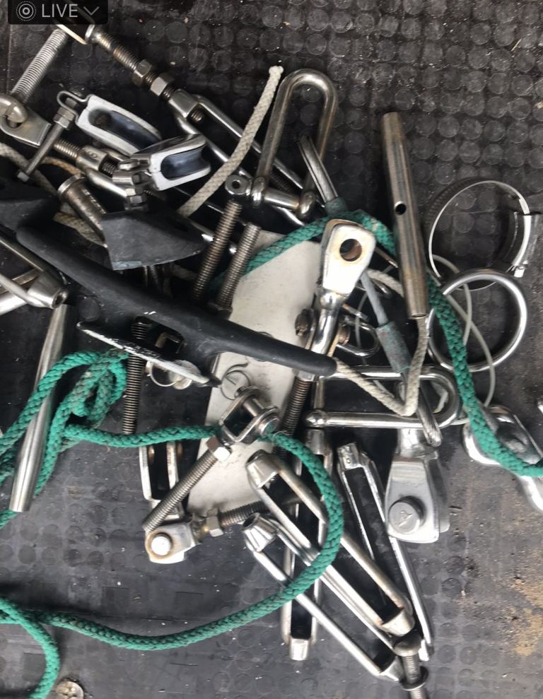Boat cleats and shackles 