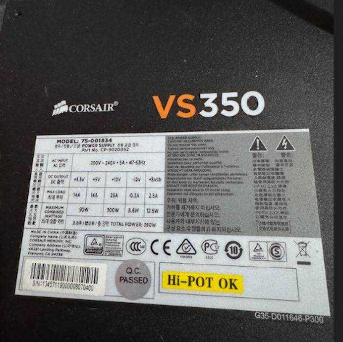 PC Power supply  (Corsair) 350W - £10