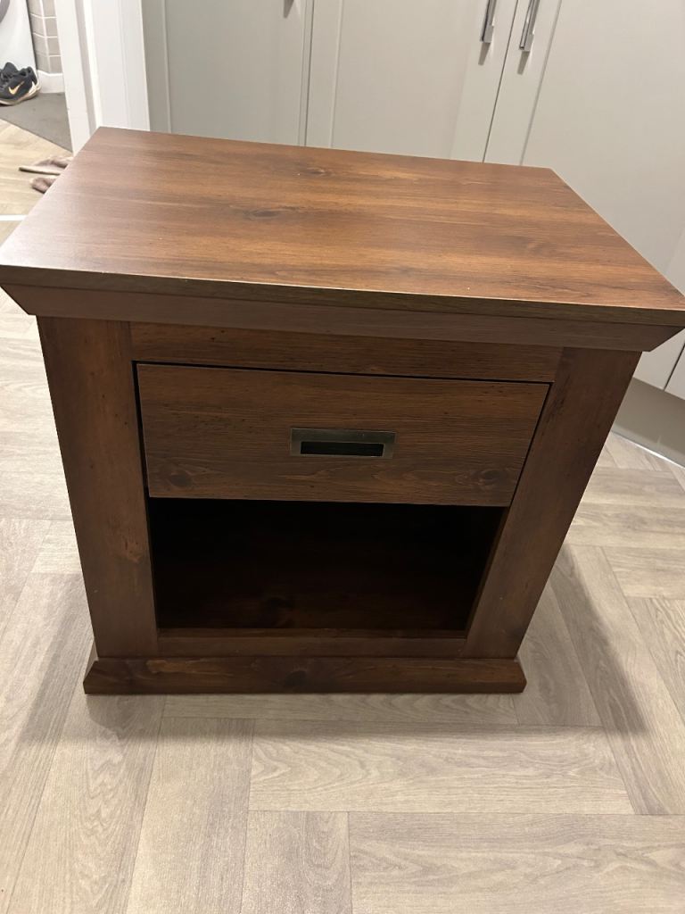 Solid walnut sideboard and lamp tables