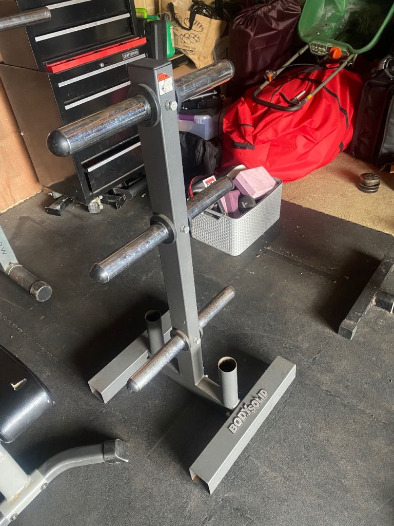 Body Solid Weight Plate Tree – Grey, Good Condition