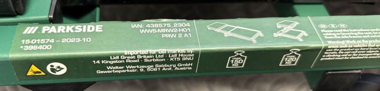 Parkside 2 in 1 Foldable Workshop Crawler/Creeper Board and Stool (150kg Load)