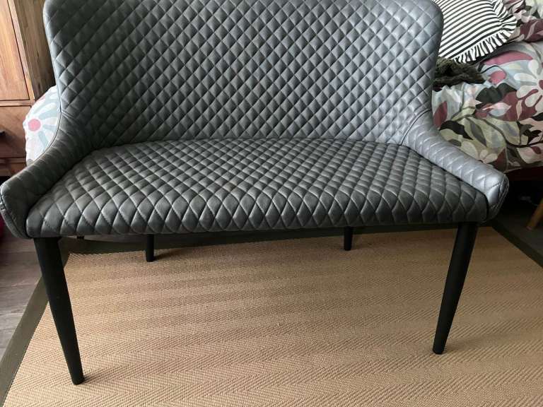 2 seater dining bench faux leather 133cm