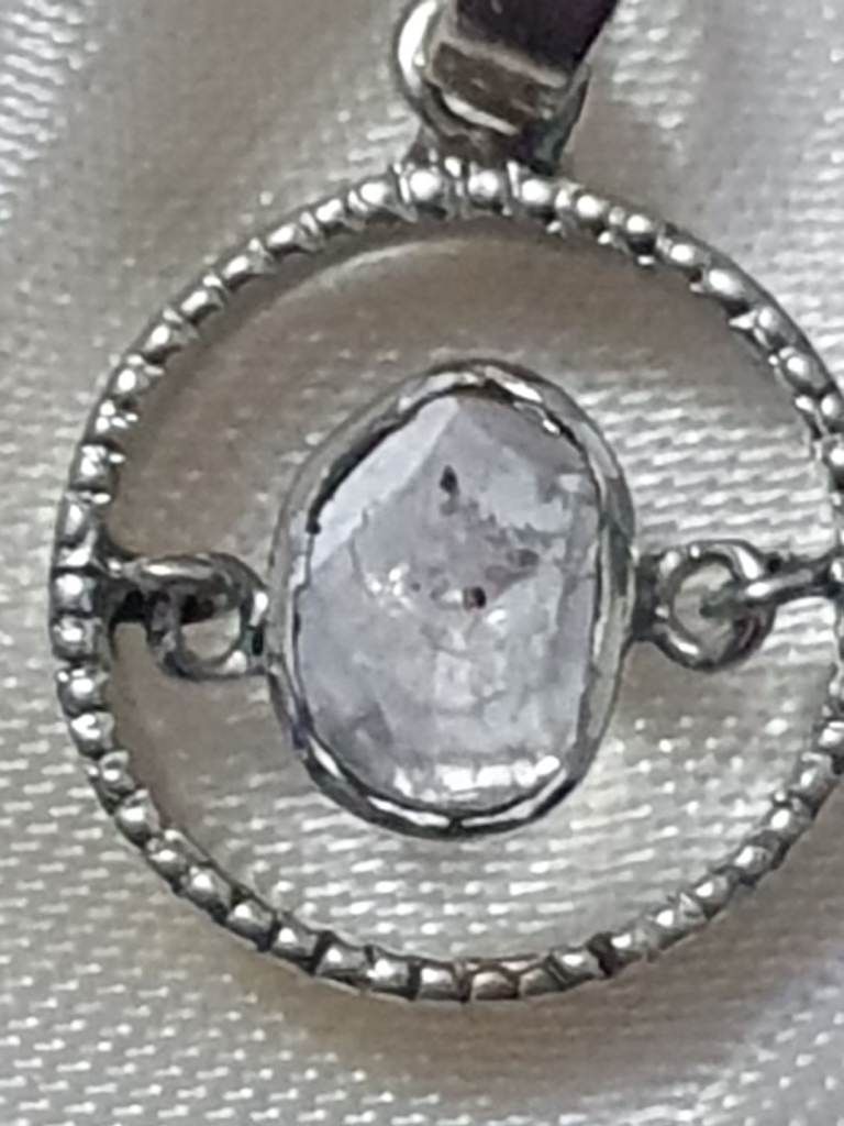 Polki Diamond Pendant Silver 925 new 