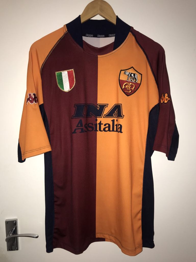 image for Rare AS Roma UEFA Champions League 2001 2002 Home Shirt Large L