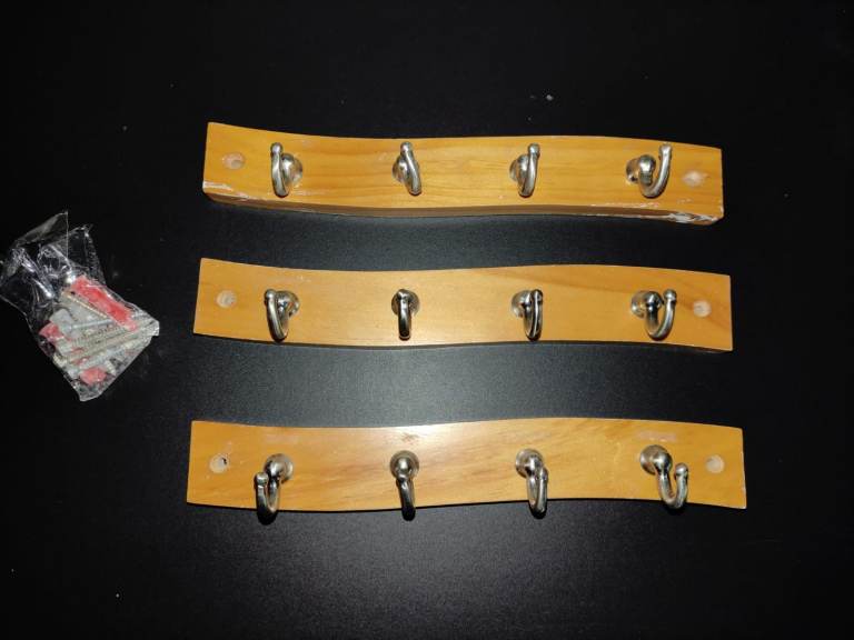 3 x Narrow Key Holder Wall Mounted Flush Screws Included 