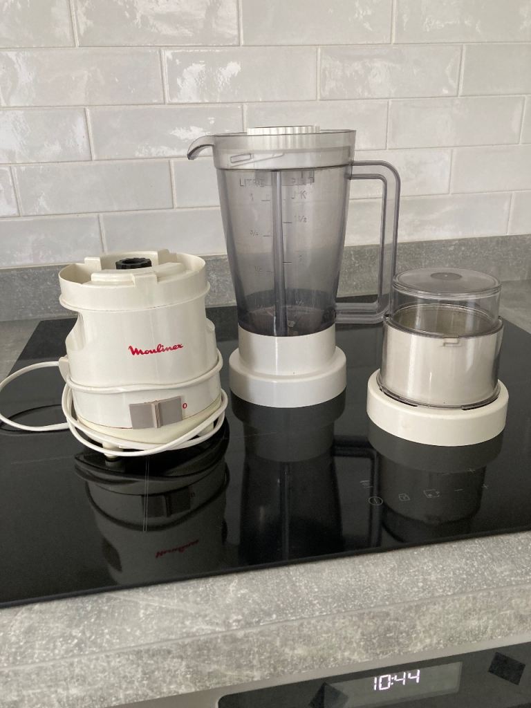 Moulinex Blender with Grinder Attachment – White, Good Working Order