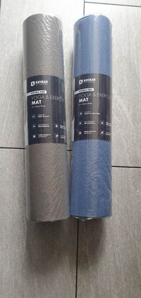 Kayman Yoga & Exercise Mats - New, Grey & Blue