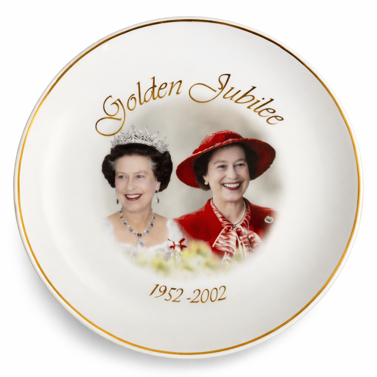 Golden Jubilee Commemorative Plate – Queen Elizabeth II (1952–2002)  - £15