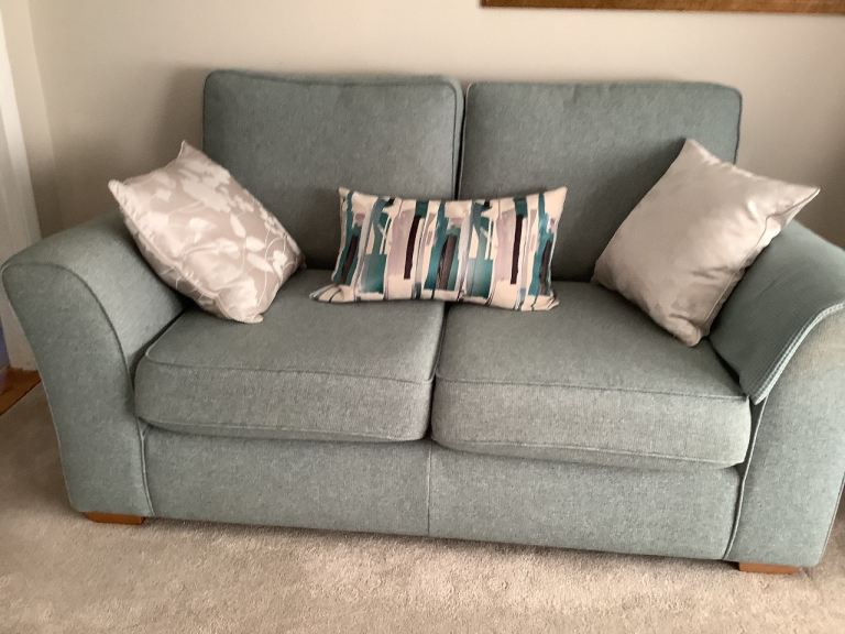 Aqua blue two Seeger sofa