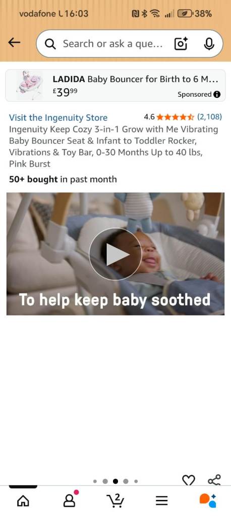 Baby bouncer 3 in 1 