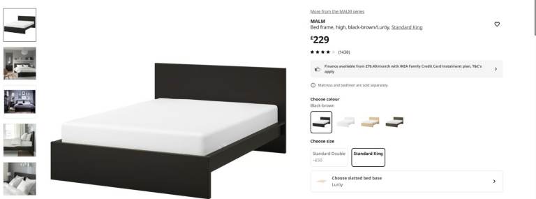 King size Bed frame IKEA with side tables