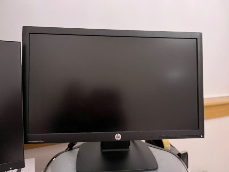 Various IT cables, headphones, mice, keyboards, monitors, docking stations, stands, footrest