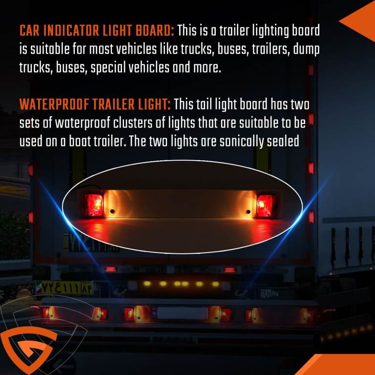 3ft (0.97m) Led Trailer Light Board With 13,5ft (4m) Cable 12V 7pin plug E-mark approved