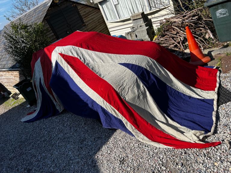HUGE Vintage Union Jack Flag (sewn) ideal classic car show, man cave garage