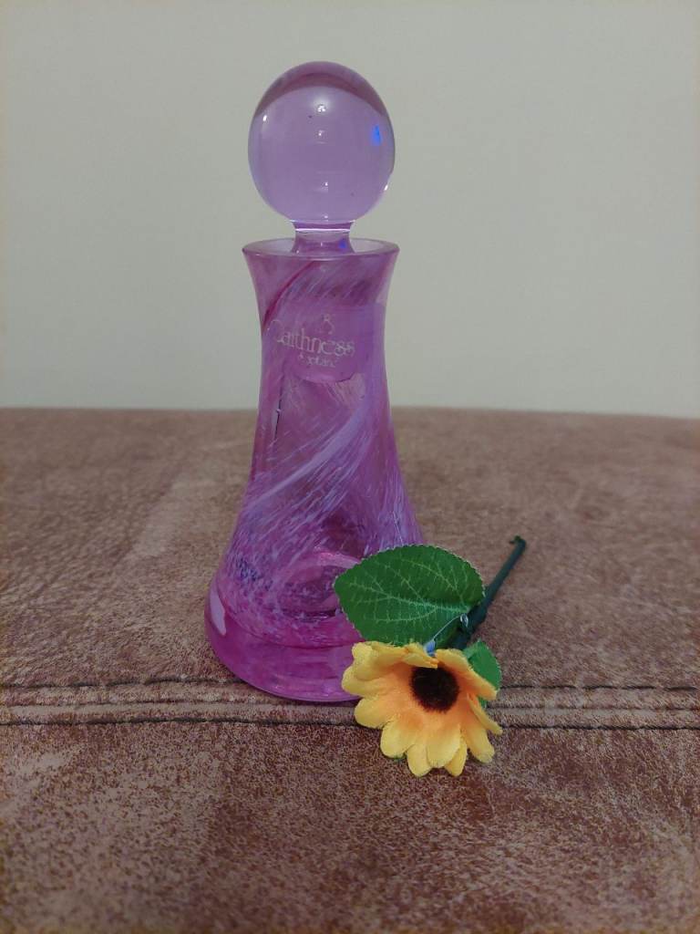 Caithness Glass Swirl Perfume Bottle – Purple, Good Condition