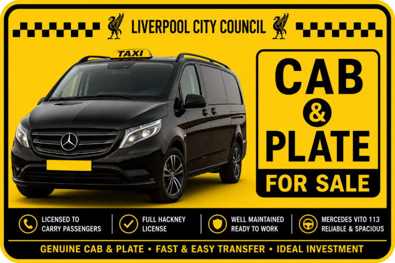 Liverpool taxi Vito taxi and plate