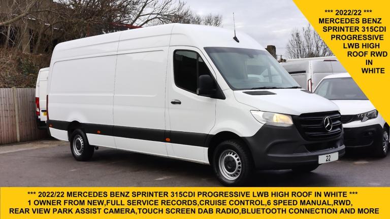2022 Mercedes-Benz Sprinter 315 CDI PROGRESSIVE LWB HIGH ROOF RWD WITH CRUISE CONTROL,BLUETOOTH A...