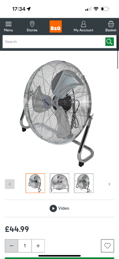 Metal Floor Fan 20” High Velocity Air Cooling 