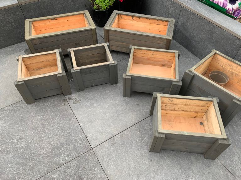 Handmade wooden planters 