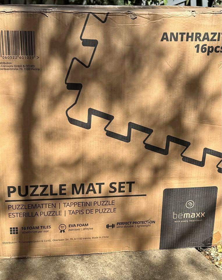 Bemaxx Anthracite 16pcs Puzzle Mat Set - New