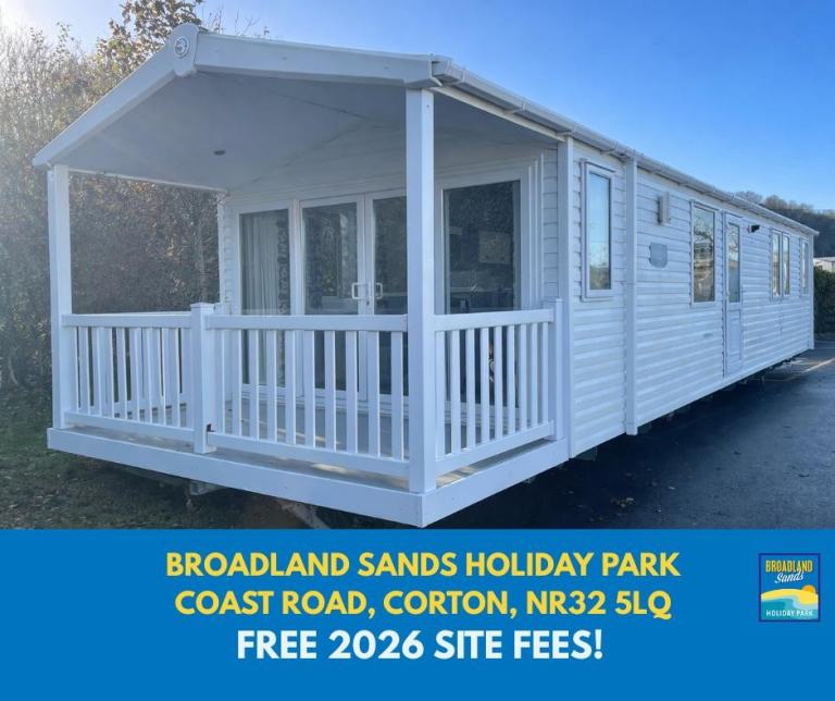 STATIC CARAVAN WITH DECKING FOR SALE IN SUFFOLK - FREE 2026 SITE FEES!