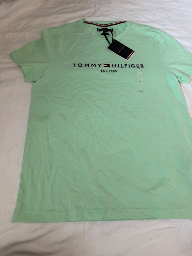 Tommy Hilfiger Men's T-Shirt - Light Green, New with Tags