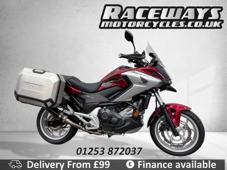 HONDA NC750X RED, 2018 68REG, JUST 14,862 MILES, MANUAL, WITH LUGGAGE,