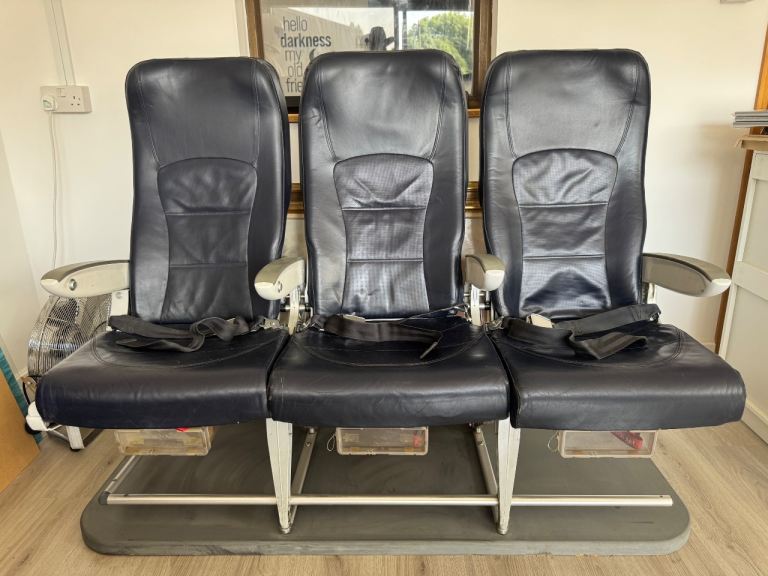 Authentic Commercial Aircraft Triple Passenger Seat