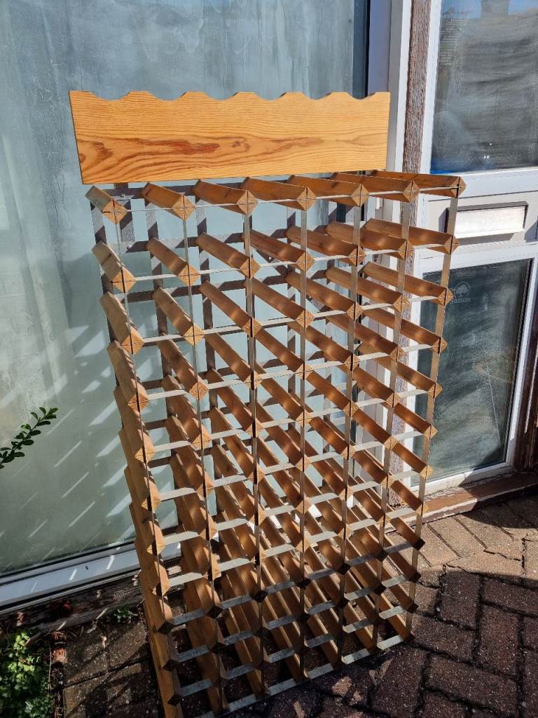 Classic Wood and Metal wine rack 72 bottles 6w  x 12h