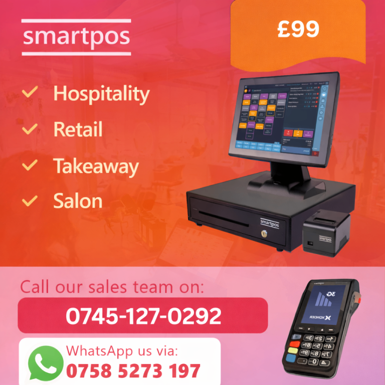 15” NEW EPOS System Retail Hospitality Salon Takeaway Restaurant With Software