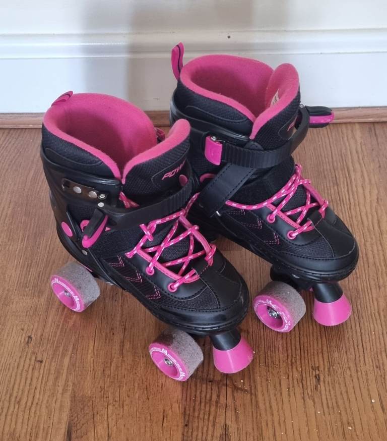 Kids Pink QUAD Roller Skates - Adjustable Size 3-5 (35-38)