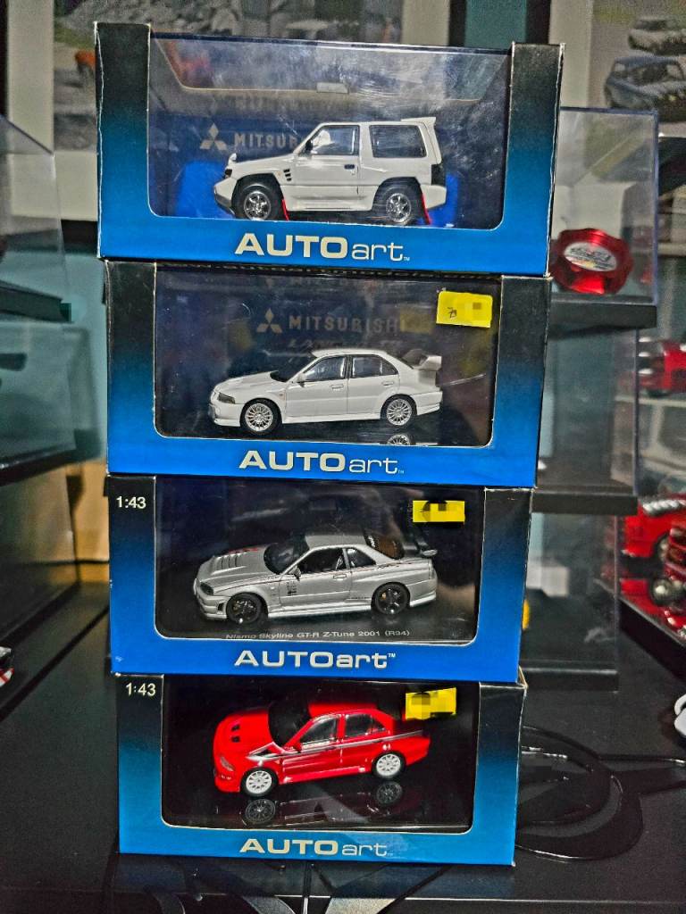 1/43 Autoart Mitsubishi Evo models, Nissan Skyline