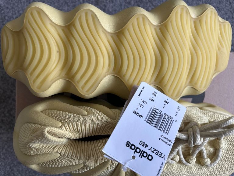 Adidas Yeezy 450 Trainers in Light Yellow Size 7 UK New with Tags