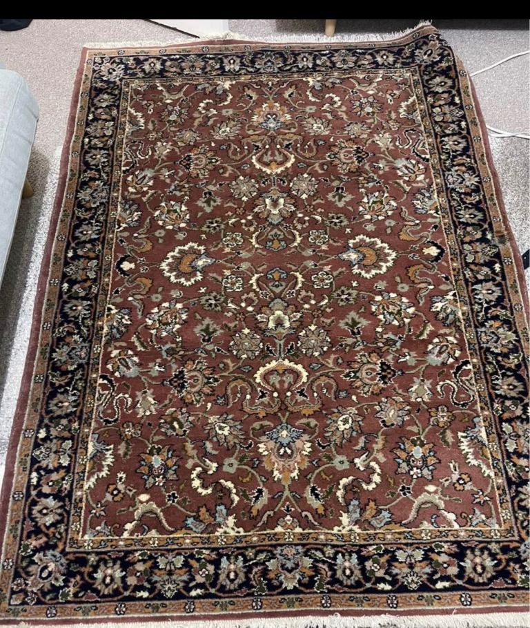 Vintage Handmade Floral Oriental Wool Rug Carpet Fine Weave
