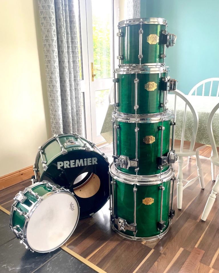 Premier Signia 6 piece drum kit in emerald green finish