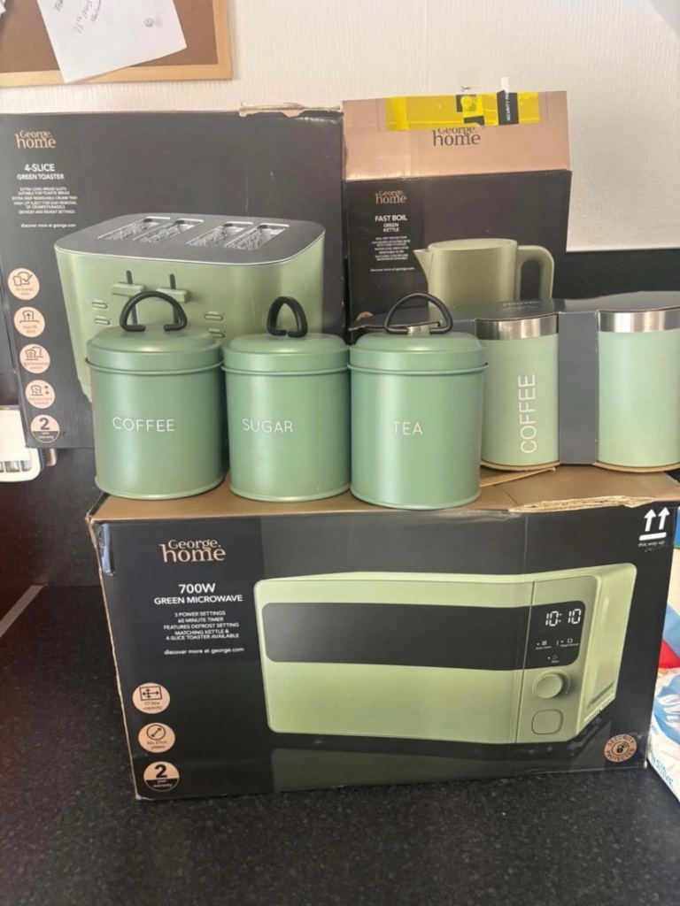 George Home Green Kitchen Appliance Bundle – New Condition