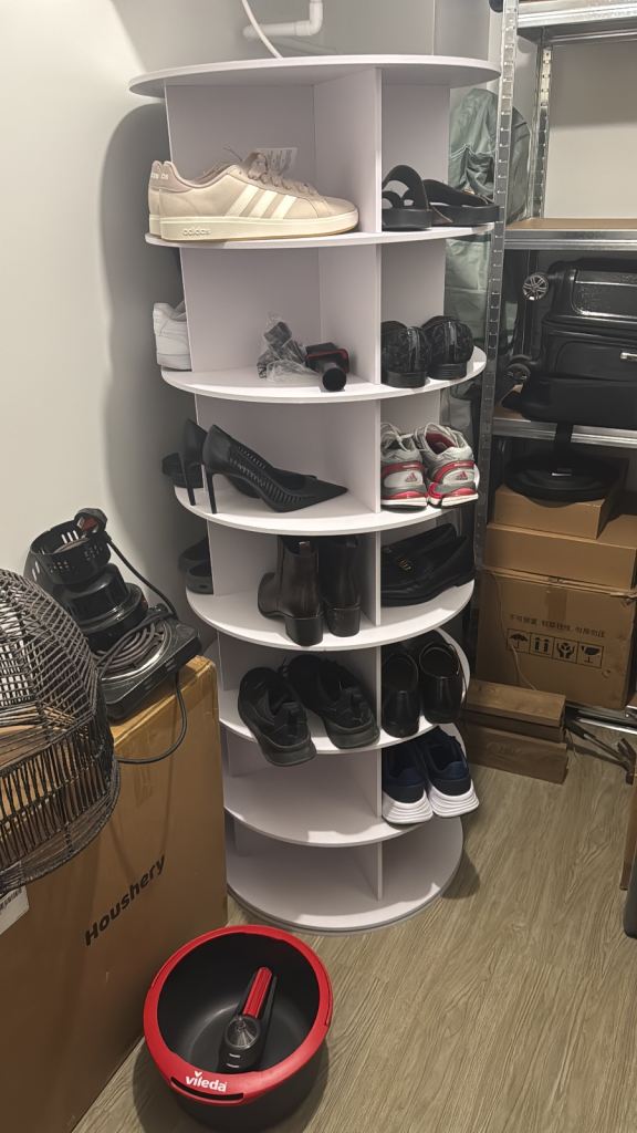 White Rotating Shoe Rack – 
