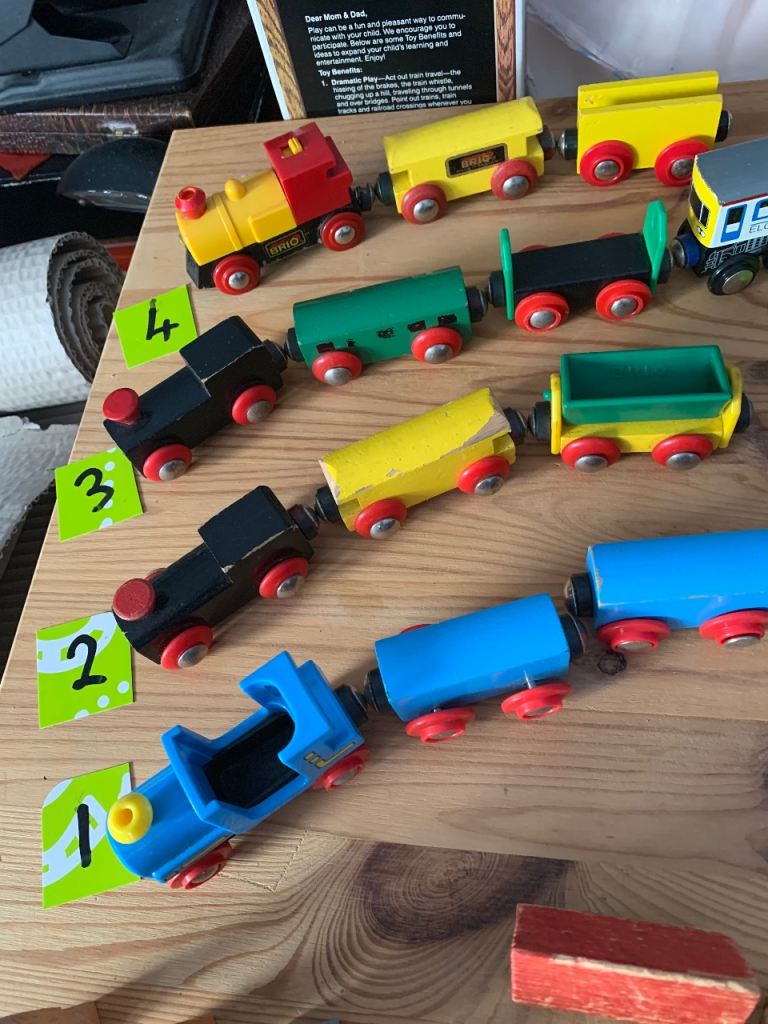 Collection of Brio Trains, village, animals, trees & people