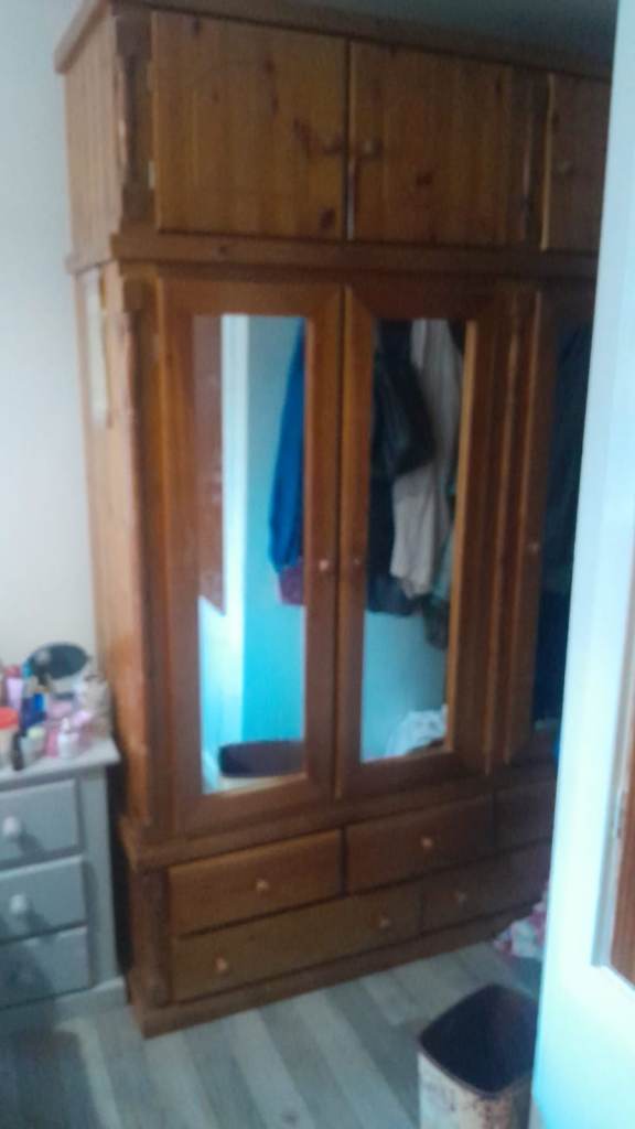 Large Brown wardrobe on sale good condition 