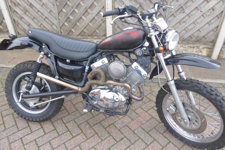 YAMAHA VIRAGO 400 STREET SCRAMBELER K REG LOW MILES STAINLESS PIPE SINGLE CARB