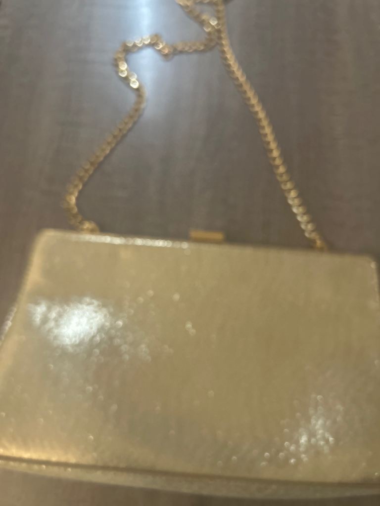 Gold Clutch Bag with Chain Strap – Good Condition