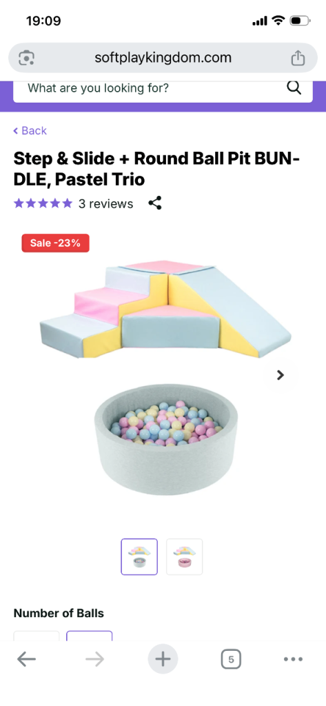 Soft play kingdom
Step & Slide + Round Ball Pit BUNDLE, Pastel Trio.